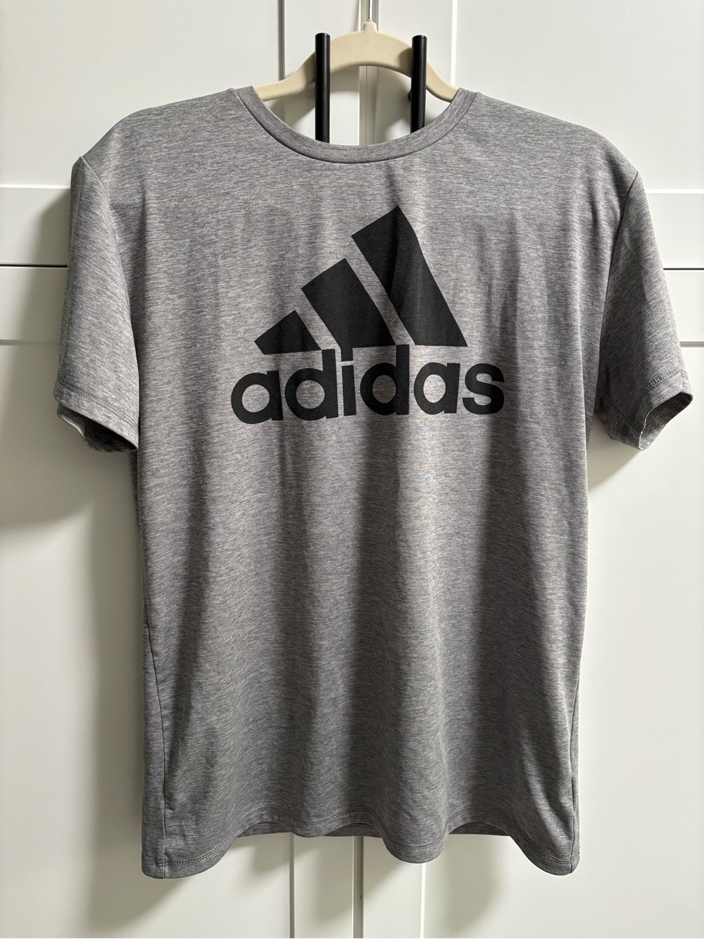 Adidas Boys Gray Logo Performance Tee Youth XL